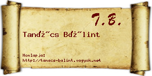 Tanács Bálint névjegykártya