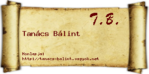 Tanács Bálint névjegykártya