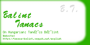 balint tanacs business card